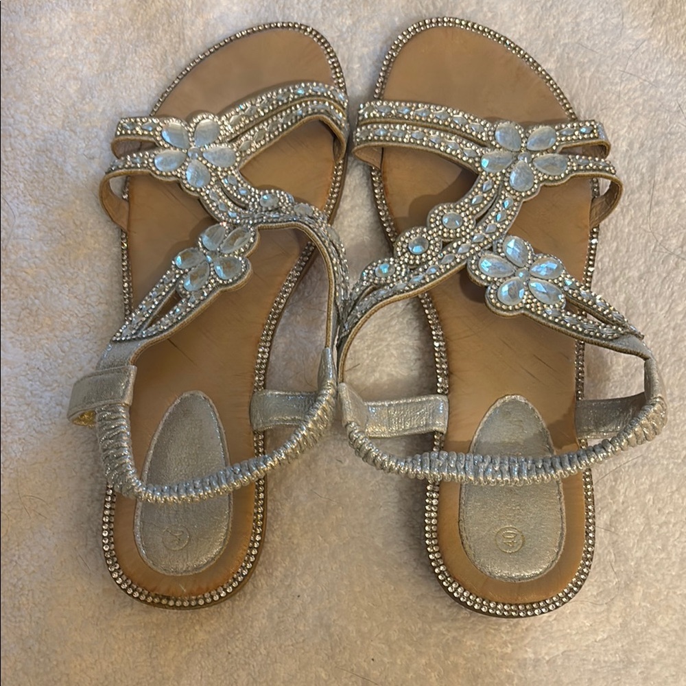 Elegant Silver Embellished Sandals
